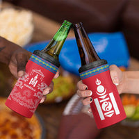 Mongolia 4 in 1 Can Cooler Tumbler with Soyombo Dragon Sun Red Blue Tradition Spirit