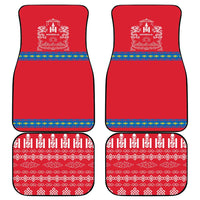 Mongolia Car Mats with Soyombo Dragon Sun Red Blue Tradition Spirit