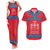 Mongolia Couples Matching Tank Maxi Dress and Hawaiian Shirt with Soyombo Dragon Sun Red Blue Tradition Spirit