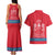 Mongolia Couples Matching Tank Maxi Dress and Hawaiian Shirt with Soyombo Dragon Sun Red Blue Tradition Spirit