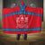 Mongolia Hooded Blanket with Soyombo Dragon Sun Red Blue Tradition Spirit