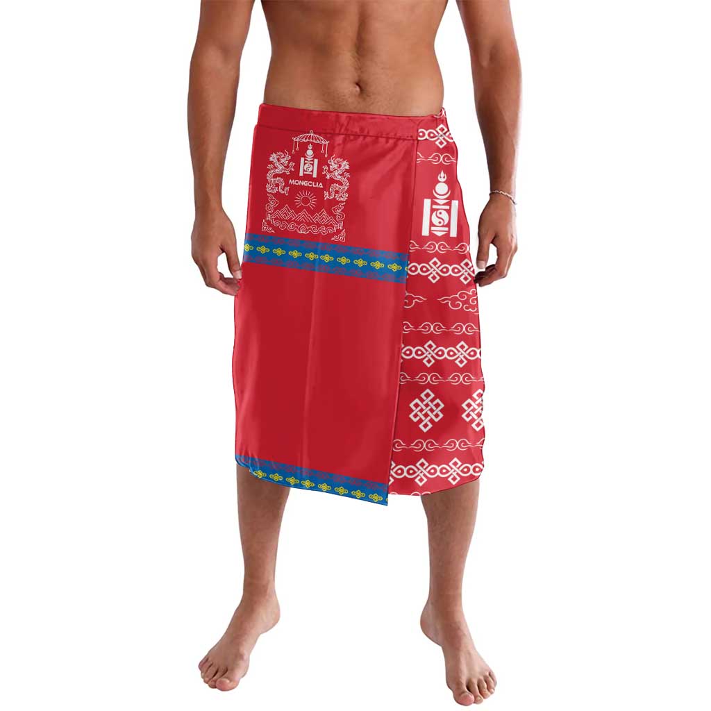 Mongolia Lavalava with Soyombo Dragon Sun Red Blue Tradition Spirit