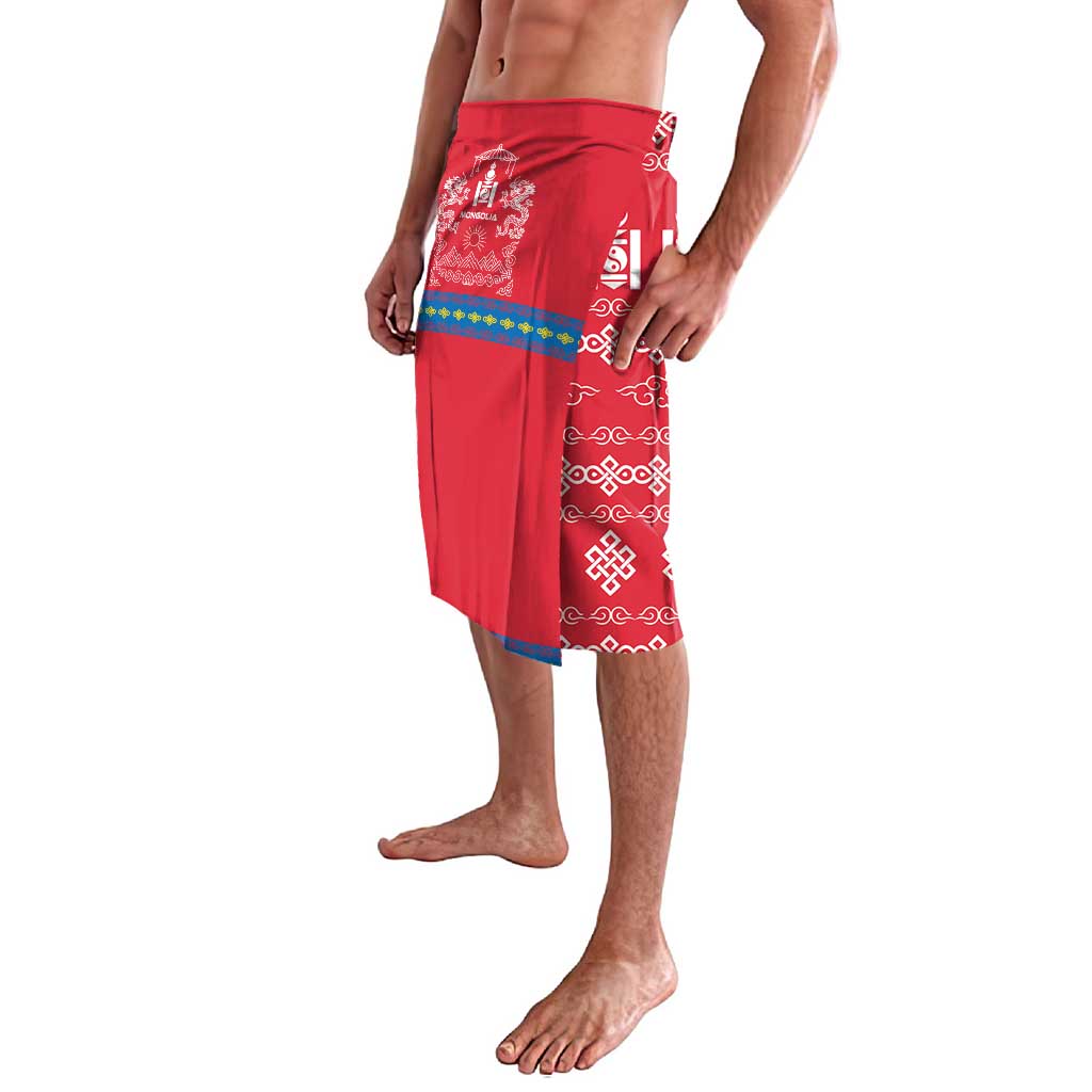 Mongolia Lavalava with Soyombo Dragon Sun Red Blue Tradition Spirit