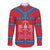 Mongolia Long Sleeve Button Shirt with Soyombo Dragon Sun Red Blue Tradition Spirit