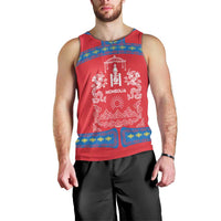 Mongolia Men Tank Top with Soyombo Dragon Sun Red Blue Tradition Spirit