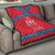 Mongolia Quilt with Soyombo Dragon Sun Red Blue Tradition Spirit