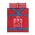Mongolia Quilt Bed Set with Soyombo Dragon Sun Red Blue Tradition Spirit