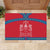 Mongolia Rubber Doormat with Soyombo Dragon Sun Red Blue Tradition Spirit