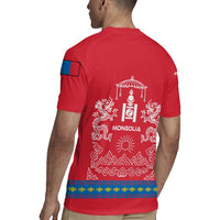 Mongolia Rugby Jersey with Soyombo Dragon Sun Red Blue Tradition Spirit