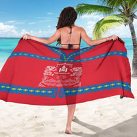 Mongolia Sarong with Soyombo Dragon Sun Red Blue Tradition Spirit