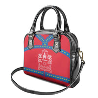 Mongolia Shoulder Handbag with Soyombo Dragon Sun Red Blue Tradition Spirit