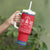 Mongolia Tumbler With Handle with Soyombo Dragon Sun Red Blue Tradition Spirit