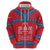 Mongolia Zip Hoodie with Soyombo Dragon Sun Red Blue Tradition Spirit