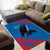 Mongolia Area Rug with Eagle Strong Wild Free Red Blue Brush Spirit
