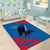 Mongolia Area Rug with Eagle Strong Wild Free Red Blue Brush Spirit