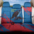 Mongolia Back Car Seat Cover with Eagle Strong Wild Free Red Blue Brush Spirit