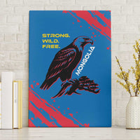 Mongolia Canvas Wall Art with Eagle Strong Wild Free Red Blue Brush Spirit