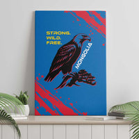 Mongolia Canvas Wall Art with Eagle Strong Wild Free Red Blue Brush Spirit