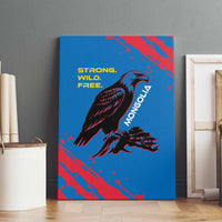 Mongolia Canvas Wall Art with Eagle Strong Wild Free Red Blue Brush Spirit
