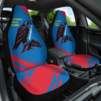 Mongolia Car Seat Cover with Eagle Strong Wild Free Red Blue Brush Spirit