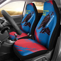 Mongolia Car Seat Cover with Eagle Strong Wild Free Red Blue Brush Spirit