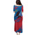 Mongolia Family Matching Puletasi and Hawaiian Shirt with Eagle Strong Wild Free Red Blue Brush Spirit