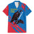 Mongolia Family Matching Short Sleeve Bodycon Dress and Hawaiian Shirt with Eagle Strong Wild Free Red Blue Brush Spirit