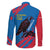 Mongolia Family Matching Short Sleeve Bodycon Dress and Hawaiian Shirt with Eagle Strong Wild Free Red Blue Brush Spirit