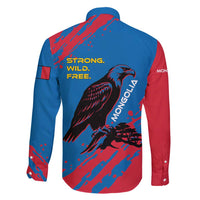 Mongolia Family Matching Tank Maxi Dress and Hawaiian Shirt with Eagle Strong Wild Free Red Blue Brush Spirit