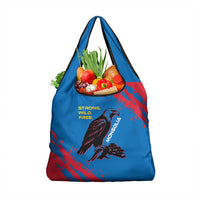 Mongolia Grocery Bag with Eagle Strong Wild Free Red Blue Brush Spirit