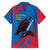 Mongolia Hawaiian Shirt with Eagle Strong Wild Free Red Blue Brush Spirit