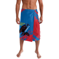 Mongolia Lavalava with Eagle Strong Wild Free Red Blue Brush Spirit