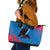 Mongolia Leather Tote Bag with Eagle Strong Wild Free Red Blue Brush Spirit