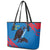 Mongolia Leather Tote Bag with Eagle Strong Wild Free Red Blue Brush Spirit