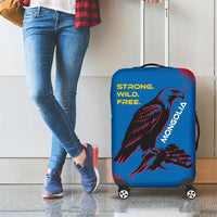 Mongolia Luggage Cover with Eagle Strong Wild Free Red Blue Brush Spirit