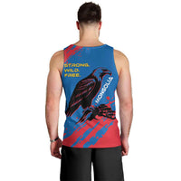 Mongolia Men Tank Top with Eagle Strong Wild Free Red Blue Brush Spirit