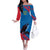 Mongolia Off The Shoulder Long Sleeve Dress with Eagle Strong Wild Free Red Blue Brush Spirit