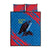 Mongolia Quilt Bed Set with Eagle Strong Wild Free Red Blue Brush Spirit