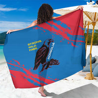 Mongolia Sarong with Eagle Strong Wild Free Red Blue Brush Spirit