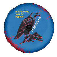 Mongolia Spare Tire Cover with Eagle Strong Wild Free Red Blue Brush Spirit