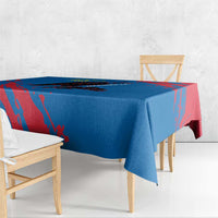 Mongolia Tablecloth with Eagle Strong Wild Free Red Blue Brush Spirit