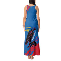 Mongolia Tank Maxi Dress with Eagle Strong Wild Free Red Blue Brush Spirit
