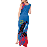 Mongolia Tank Maxi Dress with Eagle Strong Wild Free Red Blue Brush Spirit