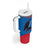 Mongolia Tumbler With Handle with Eagle Strong Wild Free Red Blue Brush Spirit
