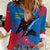 Mongolia Women Casual Shirt with Eagle Strong Wild Free Red Blue Brush Spirit