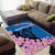 Mongolia Area Rug with Floral Wolf Pink Blossom Blue Sky Spirit