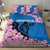 Mongolia Bedding Set with Floral Wolf Pink Blossom Blue Sky Spirit