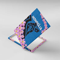 Mongolia Canvas Wall Art with Floral Wolf Pink Blossom Blue Sky Spirit