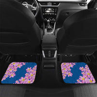 Mongolia Car Mats with Floral Wolf Pink Blossom Blue Sky Spirit