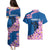 Mongolia Couples Matching Puletasi and Hawaiian Shirt with Floral Wolf Pink Blossom Blue Sky Spirit